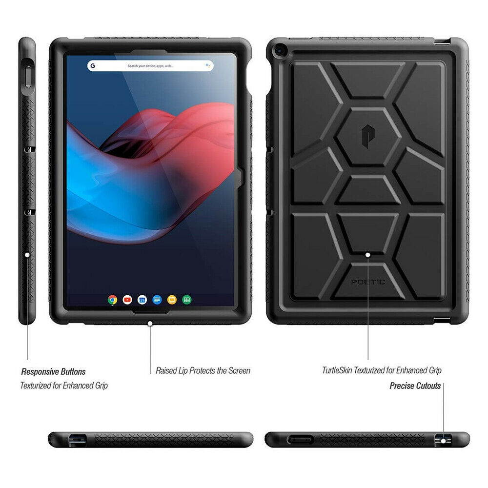 Full Body Soft Silicone Cover For Google Pixel Slate 12.3 Tablet Case Black
