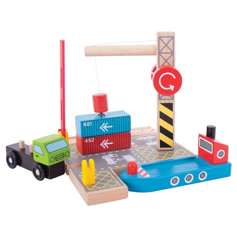 Bigjigs Rail Container Shipping Yard Wooden Railway Train Set Accessory