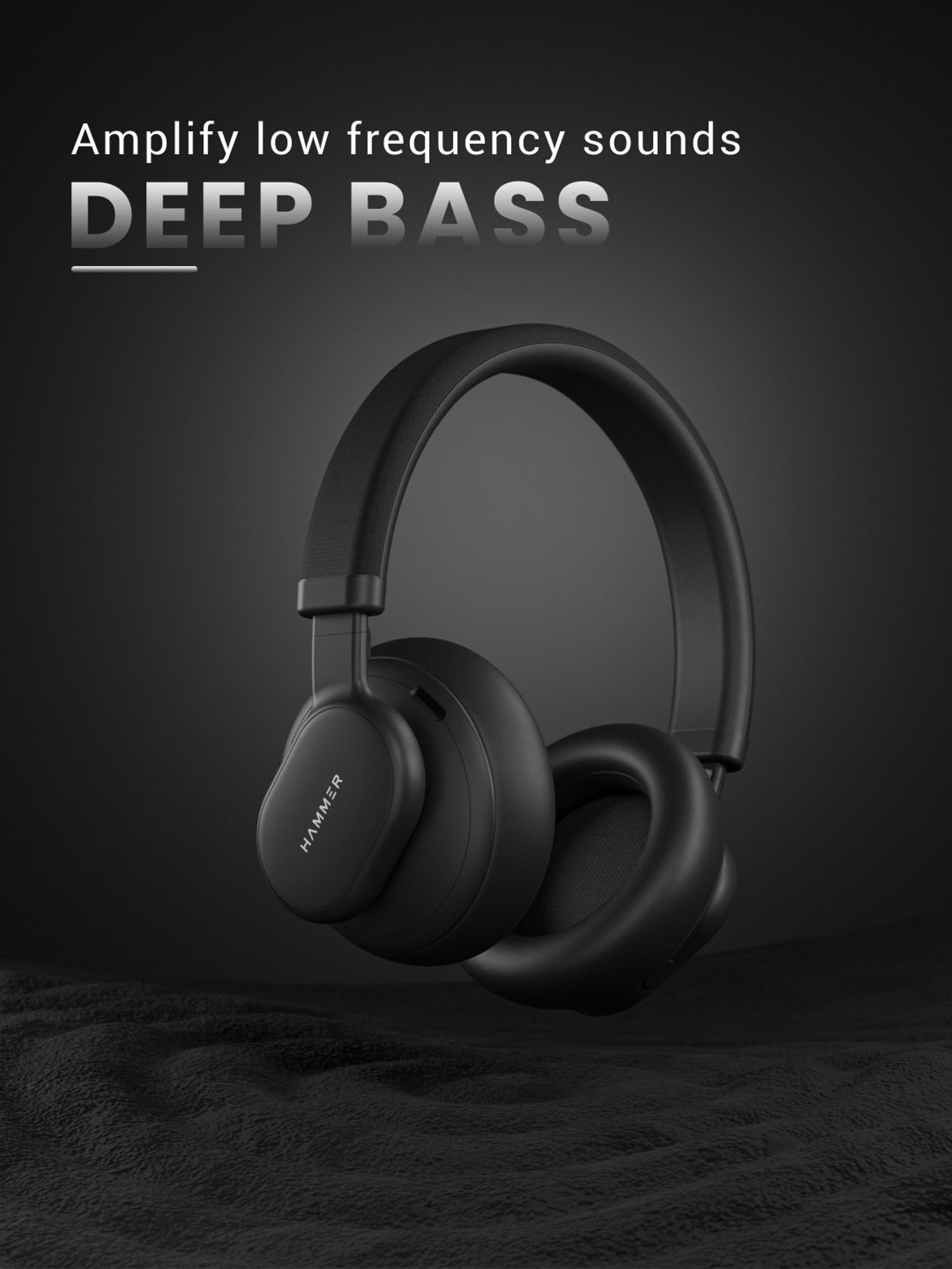 Hammer Bash Max Over The Ear Wireless Bluetooth Headphones with Mic,Touch Control (Black)