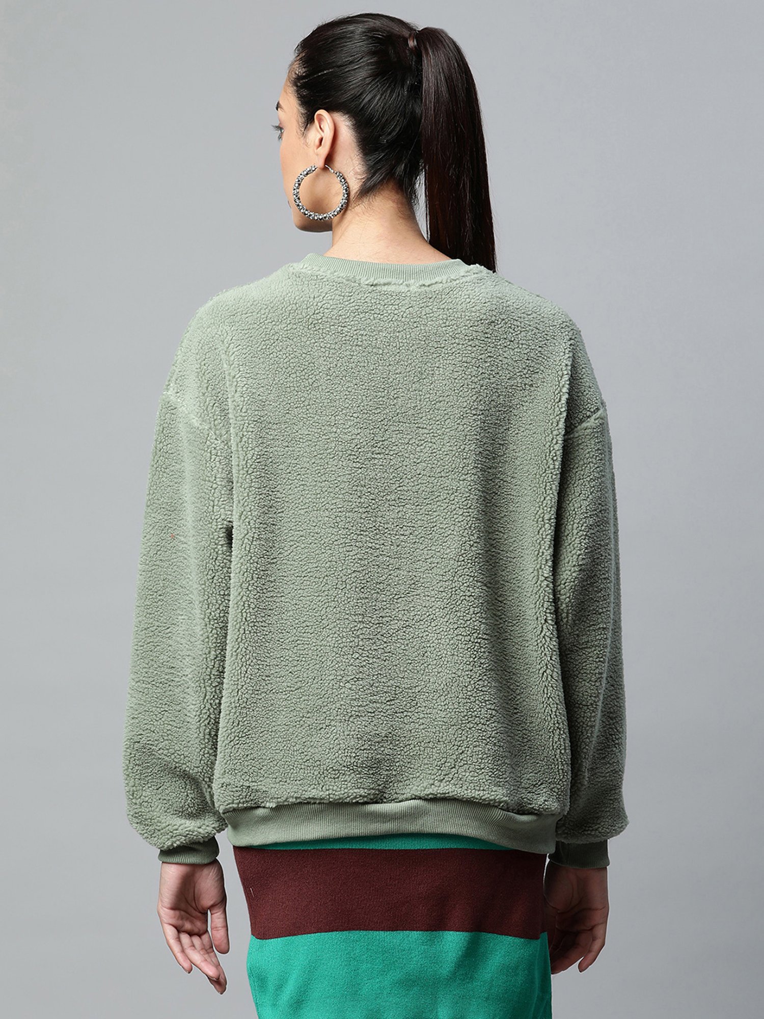 Global Republic Sage Green Graphic Print Sweatshirt
