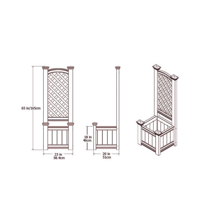 Kensington Square Box And Trellis - White - Vita