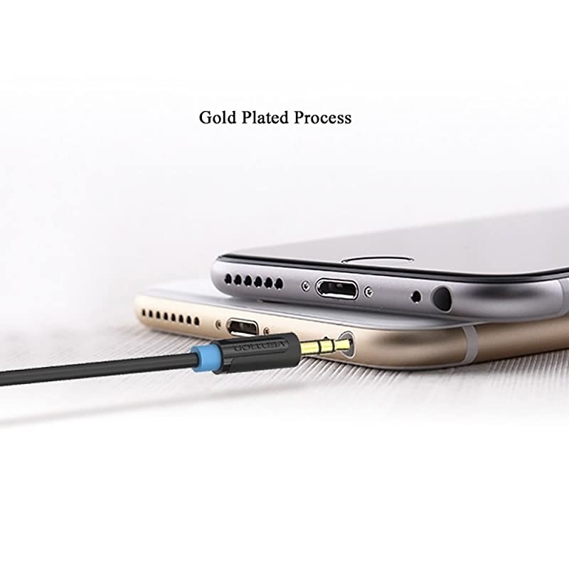 5FT 24K 15U Gold Plated 35mm 18 Male to 635mm 14 Male TRS Stereo Audio Cable with PVC Infection Molding Shell Design for iPhone iPod LaptopPower AmplifierMicrophone and Guitar