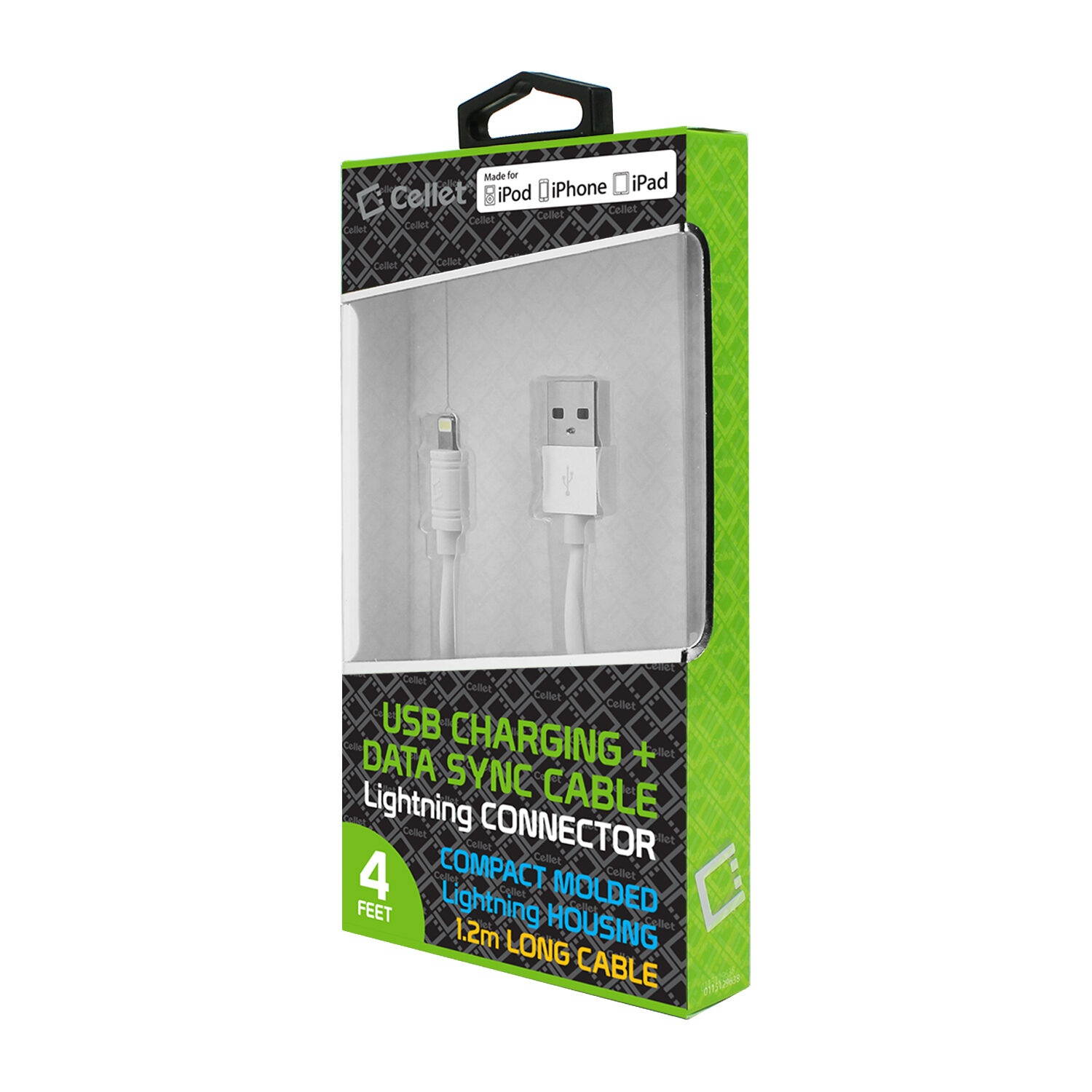 Cellet Apple Licensed 4 Ft.Lightning Charge Data Sync USB Cable for iPhone iPad