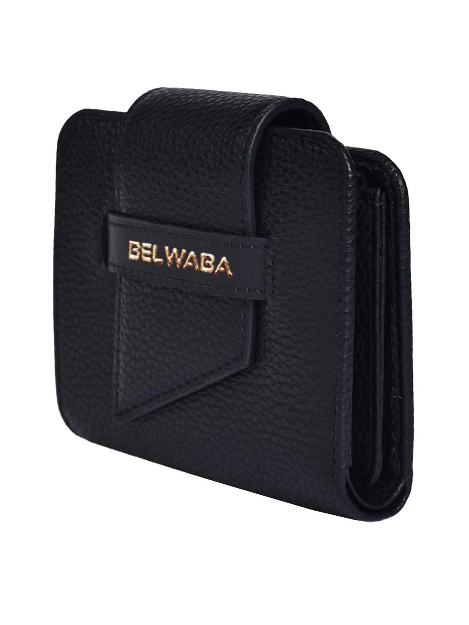 BELWABA Black Textured Bi-Fold Wallet for Women