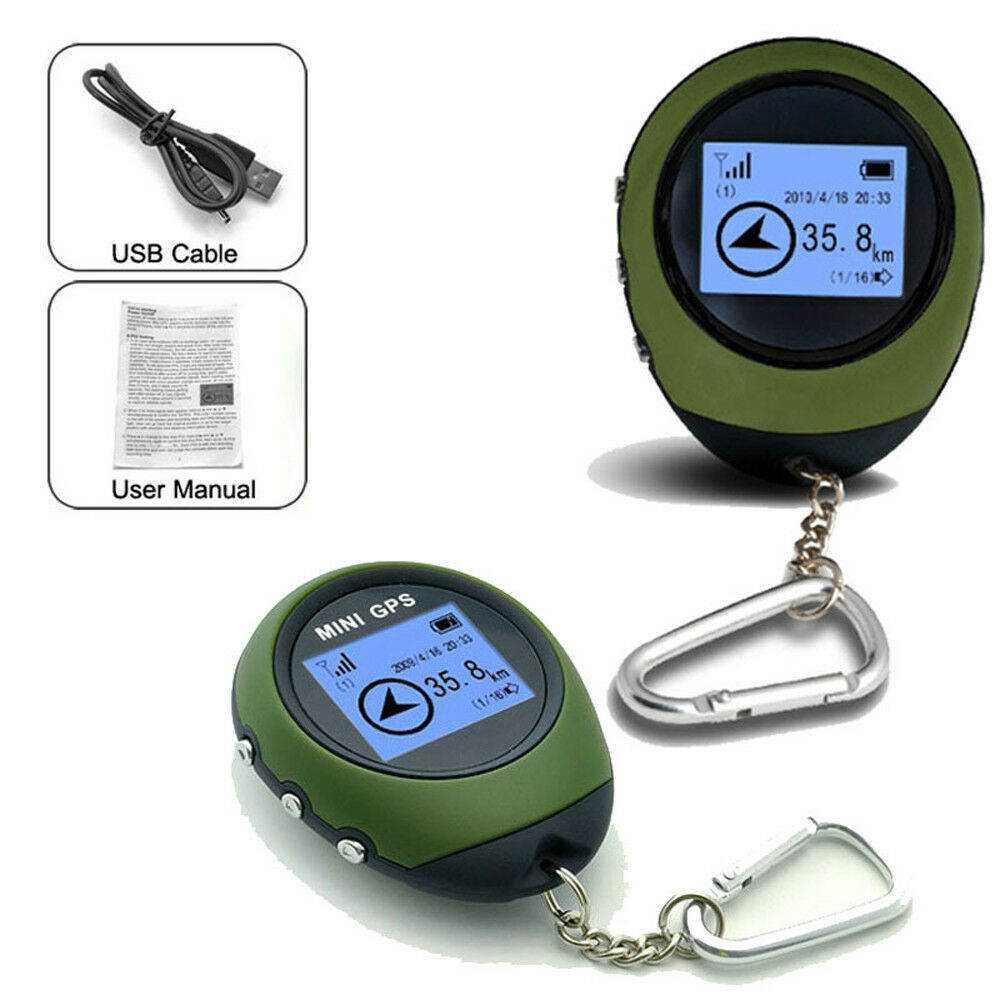 Mini GPS Locator, Portable GPS Locator Tracker for Outdoor Mountaineering Guide, Tracking Device Travel Portable Keychain Locator Pathfinding Motorcycle Vehicle Sport Handheld Keychain