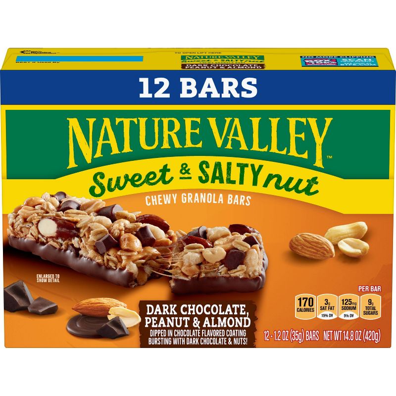 Nature Valley Sweet & Salty Dark Chocolate Peanut & Almond Bars - 12ct/14.8oz