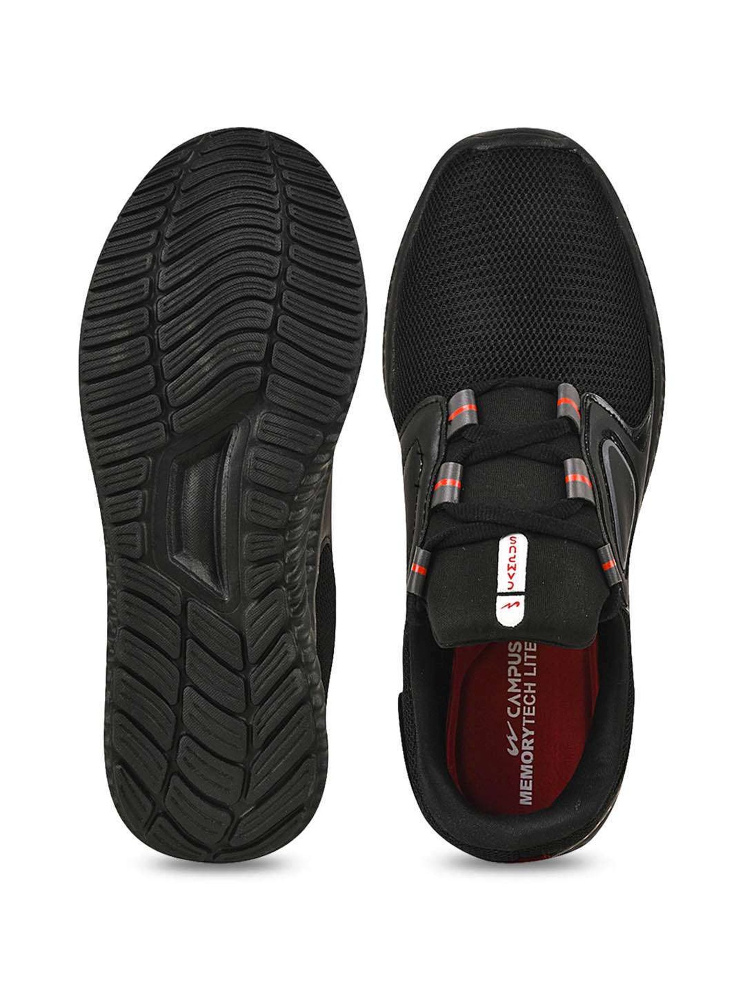 Campus Kids TOKYO CH Black & Red Running Shoes