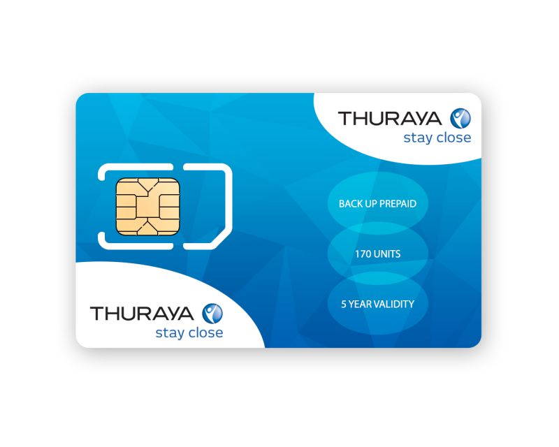 Thuraya Satellite Phone Prepaid Backup SIM with 170 Units Valid for 5 Years