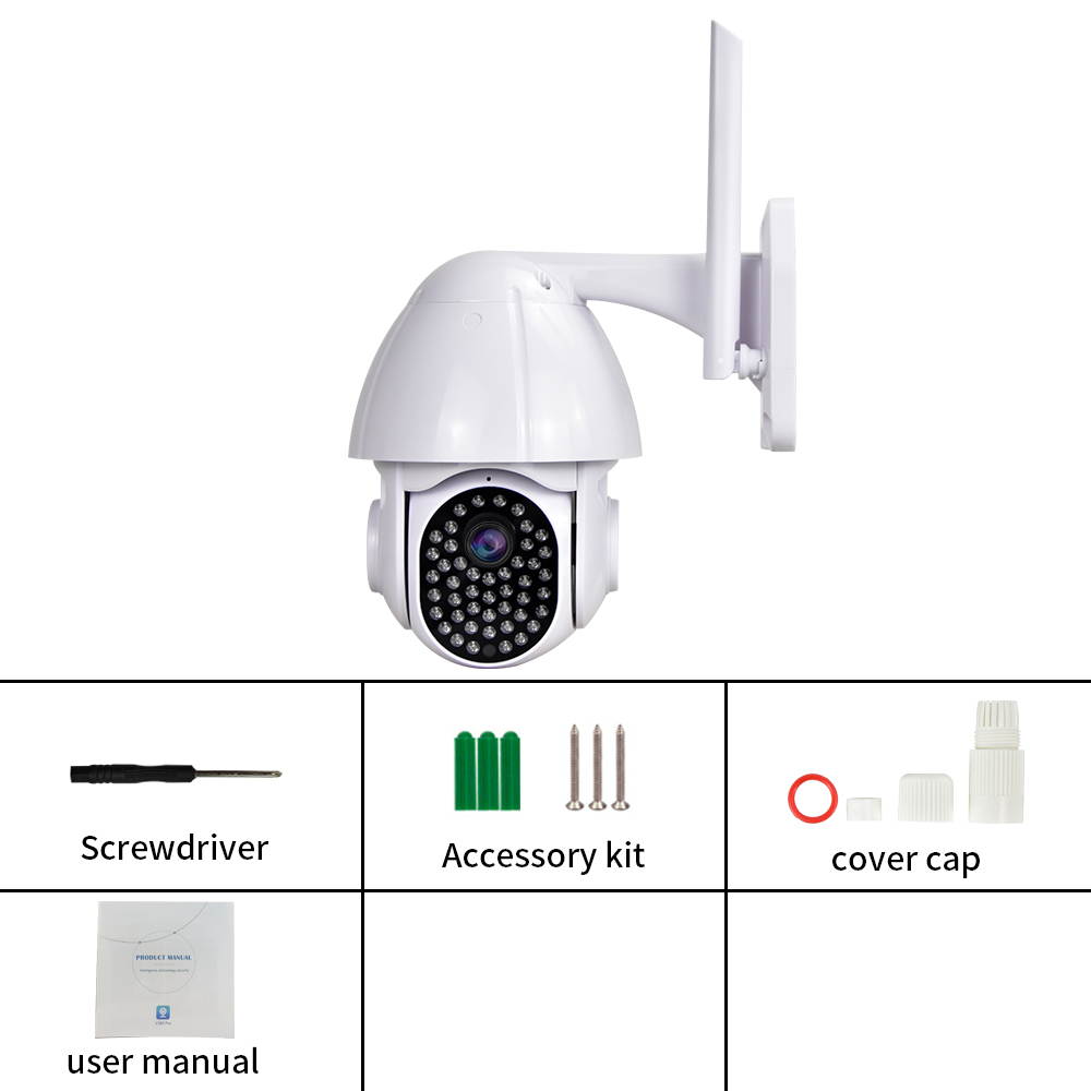 Wi-Fi PTZ Waterproof Camera-Outdoor IR Night Vision Alarm Home Security Network Camera
