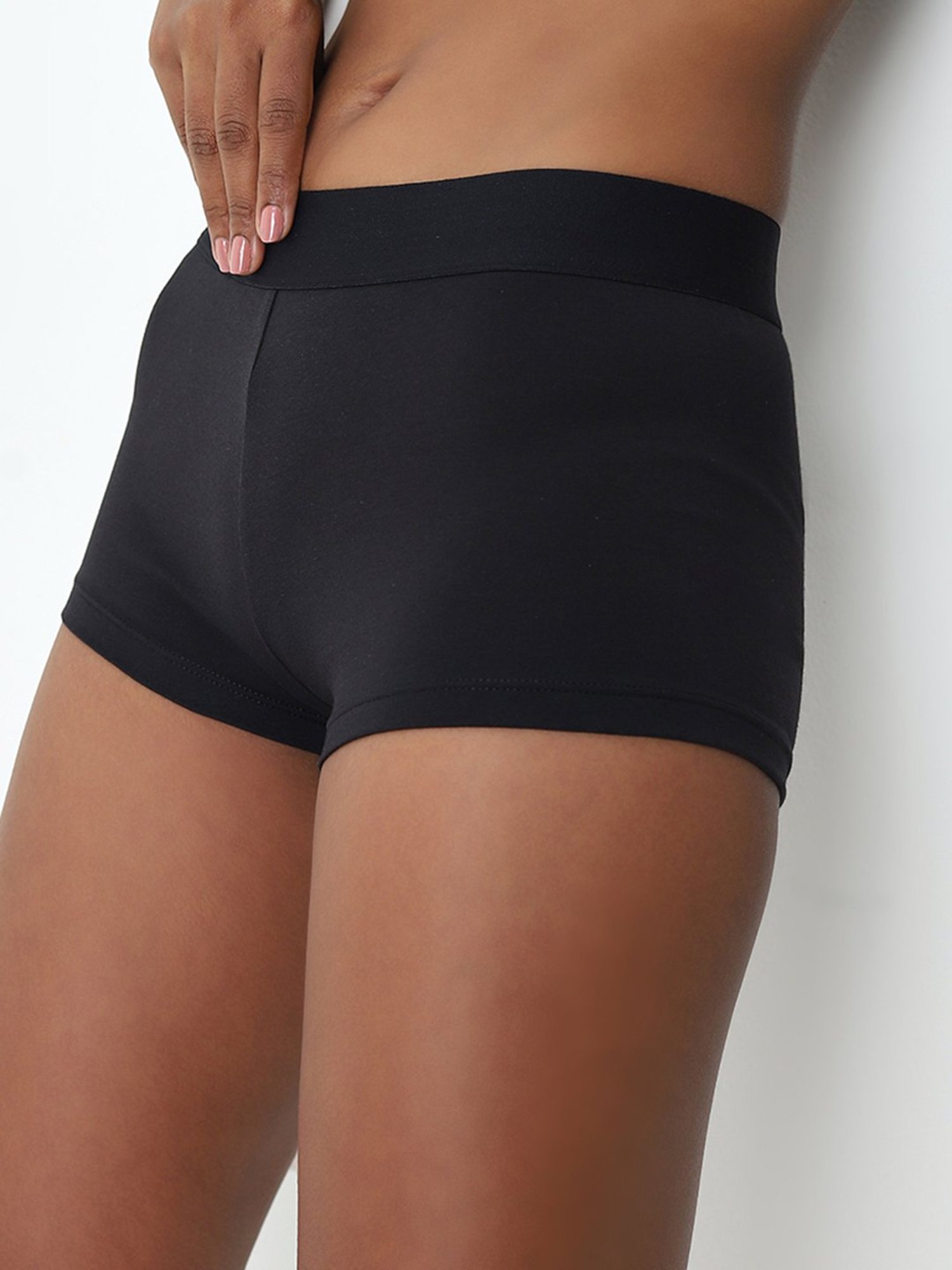 Superstar by Westside Black Cotton Blend Elasticated Brief