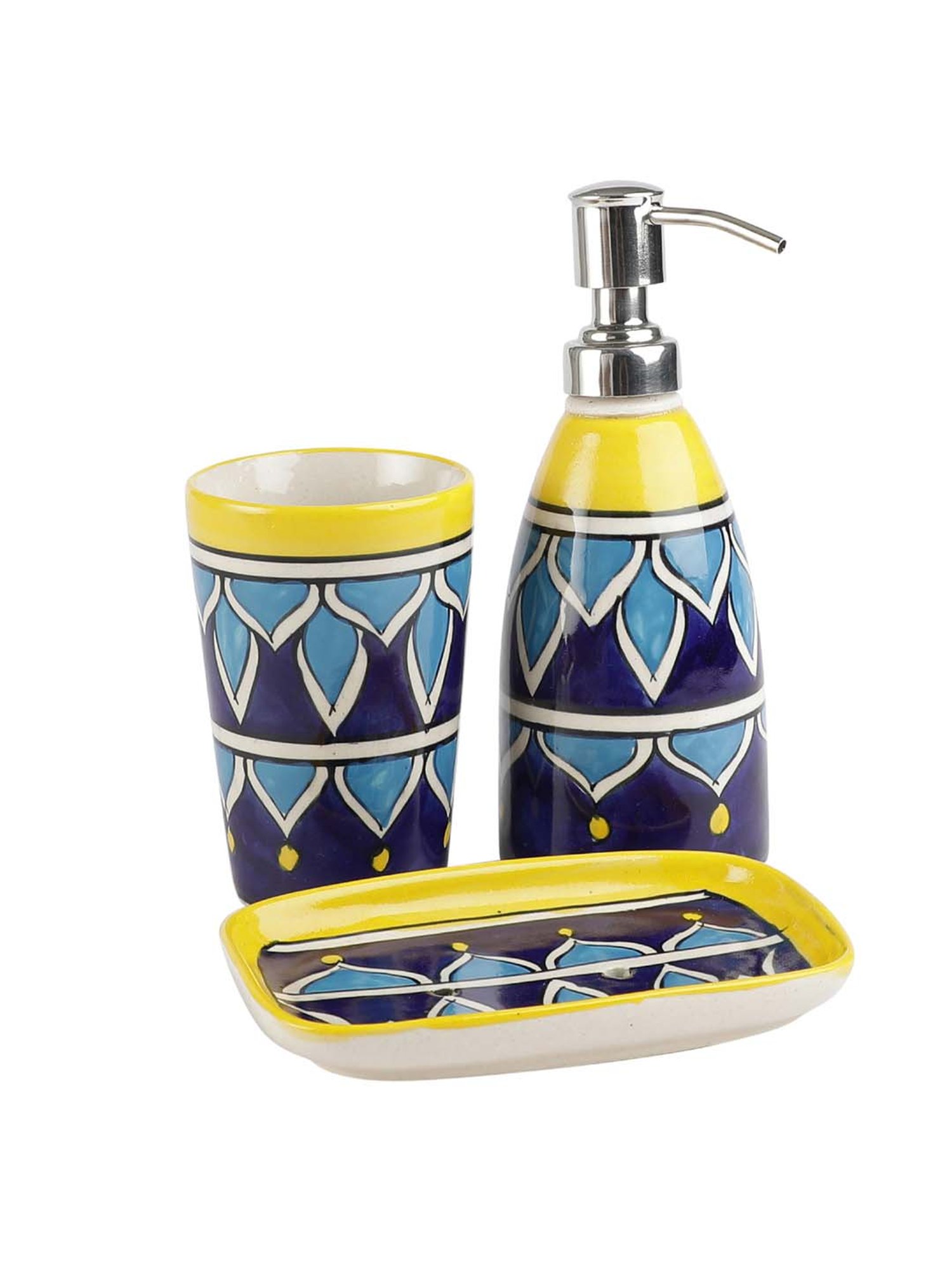 VarEesha Aztec Multicolor Ceramic Bath Accessories - Set of 2