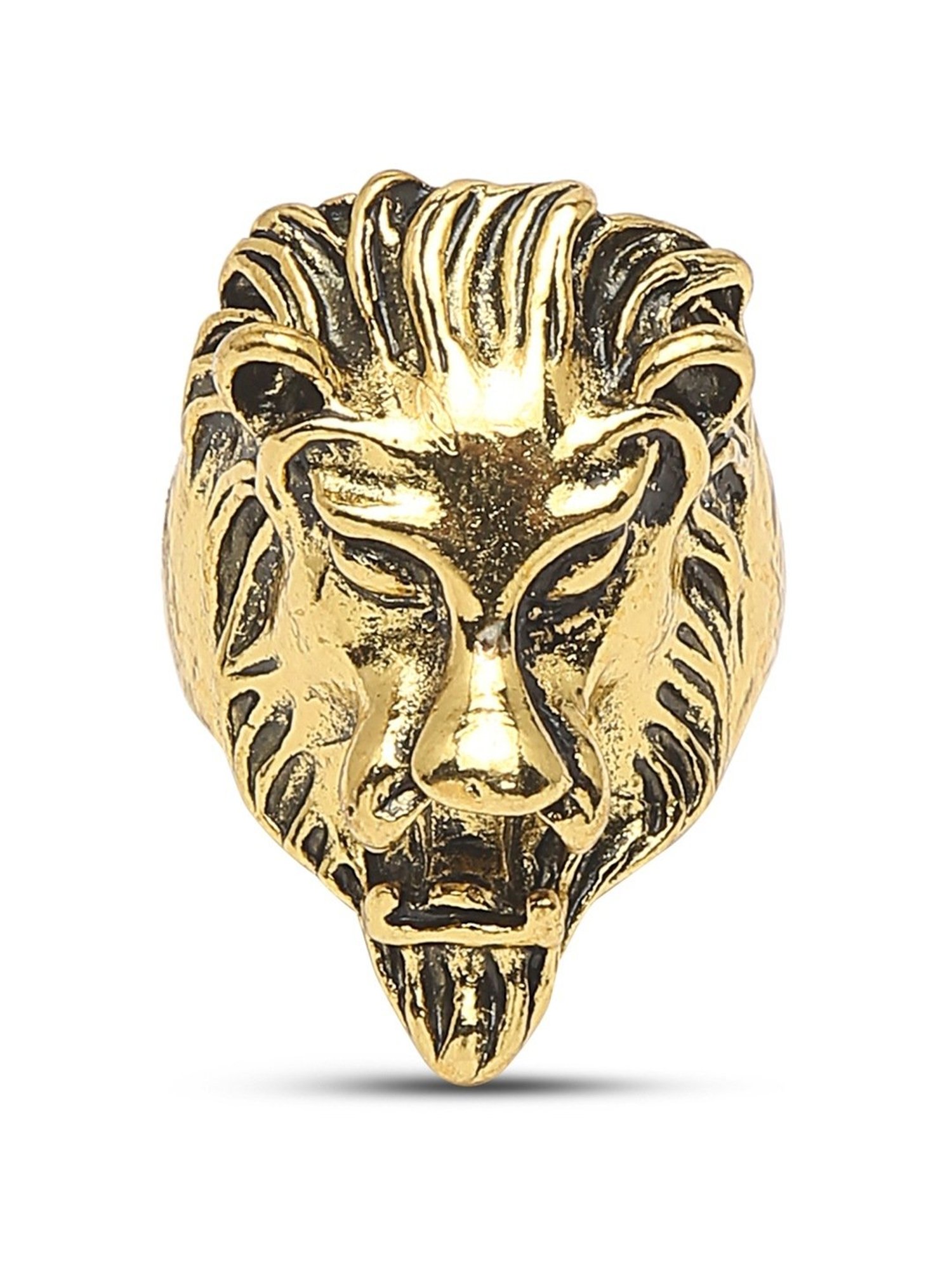 YouBella Lion Shaped Gold-Plated Cocktail Rings for Men
