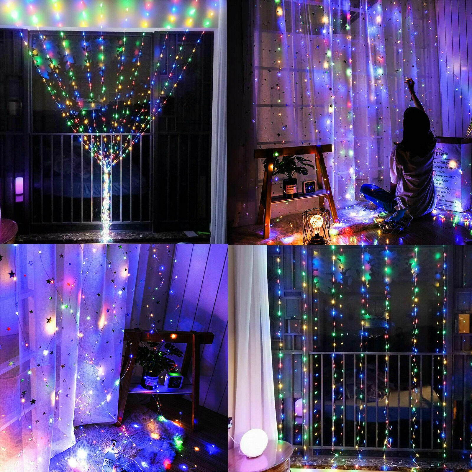 300LED Party Wedding Curtain Fairy Lights USB String Light Home w/Remote Control