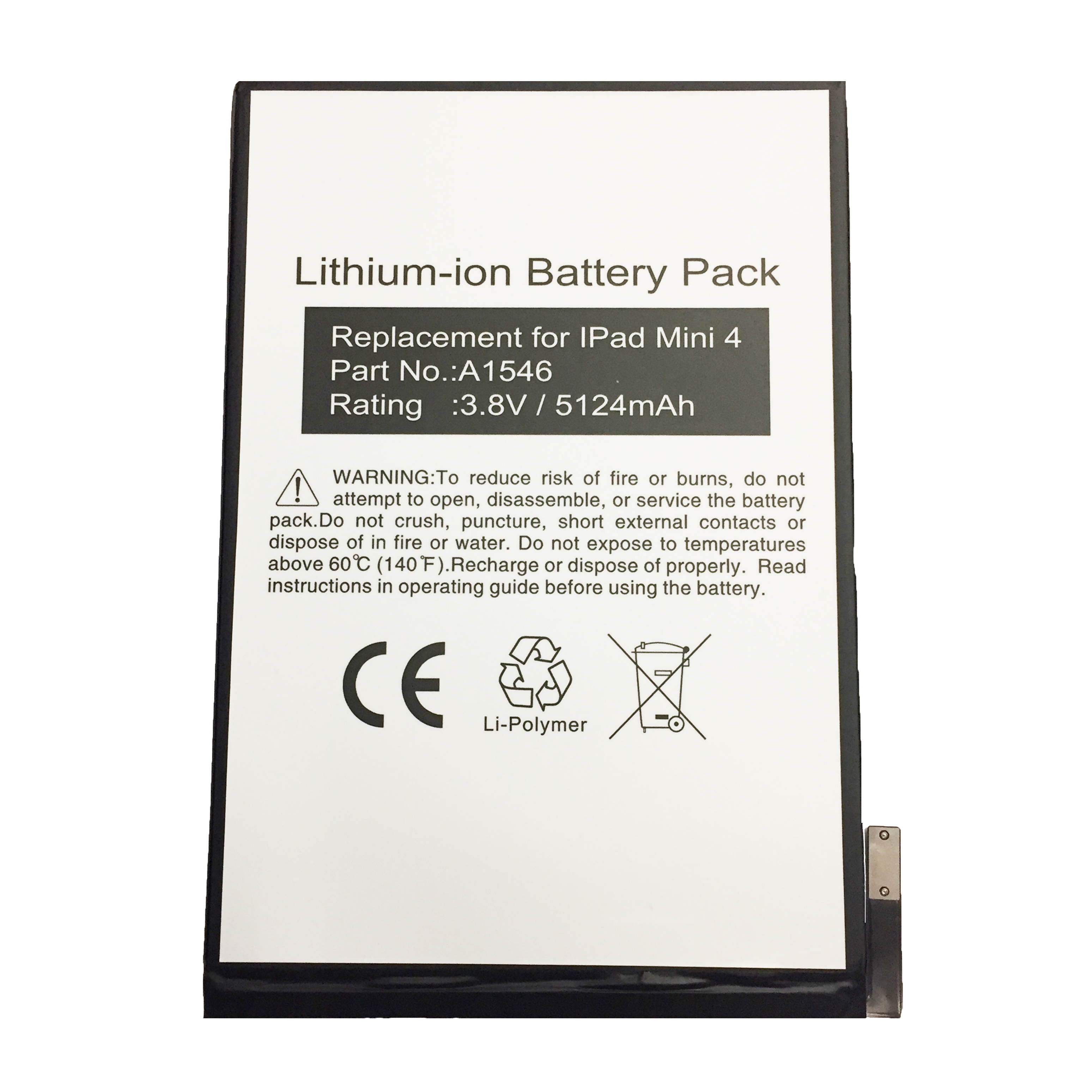 5124mAh A1546, 020-00297 Battery Replacement for Apple iPad Mini 4 A1538, A1550 with Installation Tools