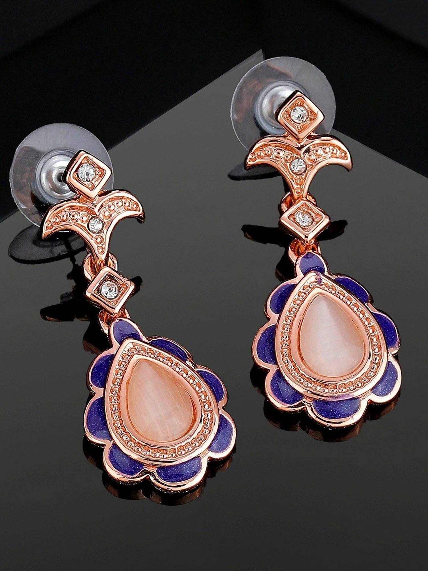 Estele Rose Gold-Plated Beautiful Dangler Earrings