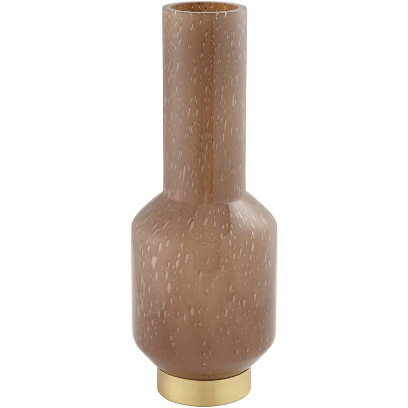 Studio 55D Aralu 16 1/2" High Glossy Brown Bubble Glass Decorative Vase