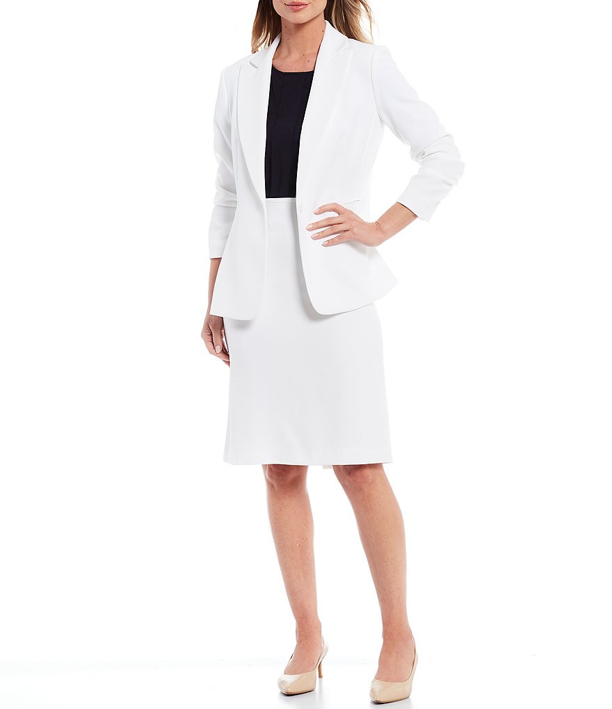 Preston & York Harper Ruffle Short Sleeve Crew Neck Knit Top