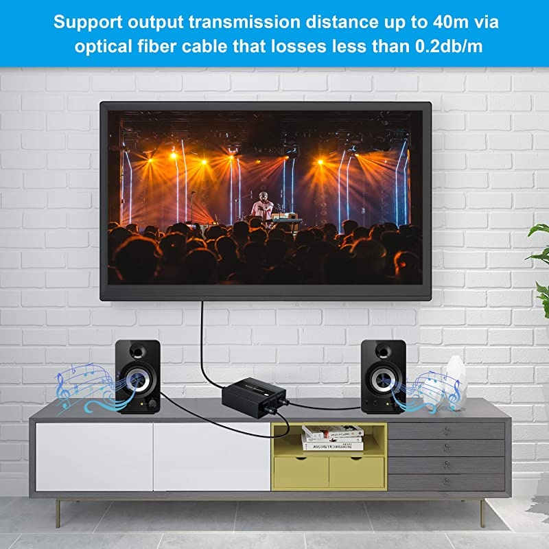 Port Digital Optical Splitter,SPDIF TOSLINK Digital Optical Audio Splitter 1x(1 in Out),Audio Format Support LPCM2.0 Doldy Digital & DTS 5.1