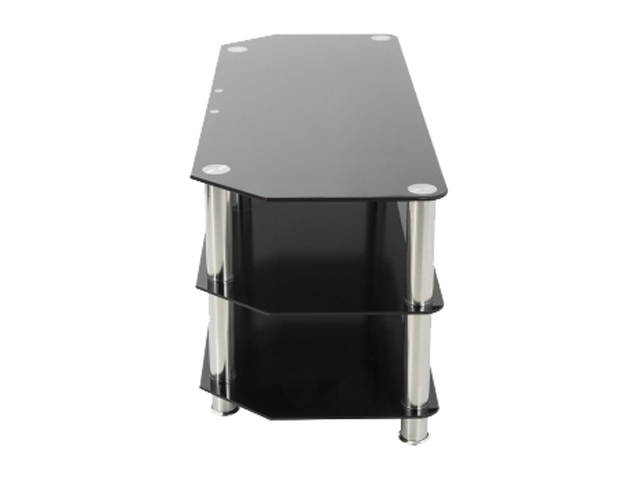AVF SDC1250CM-A up to 60" Chrome Effect / Black Glass Classic - Corner Glass TV Stand with Cable Mangement