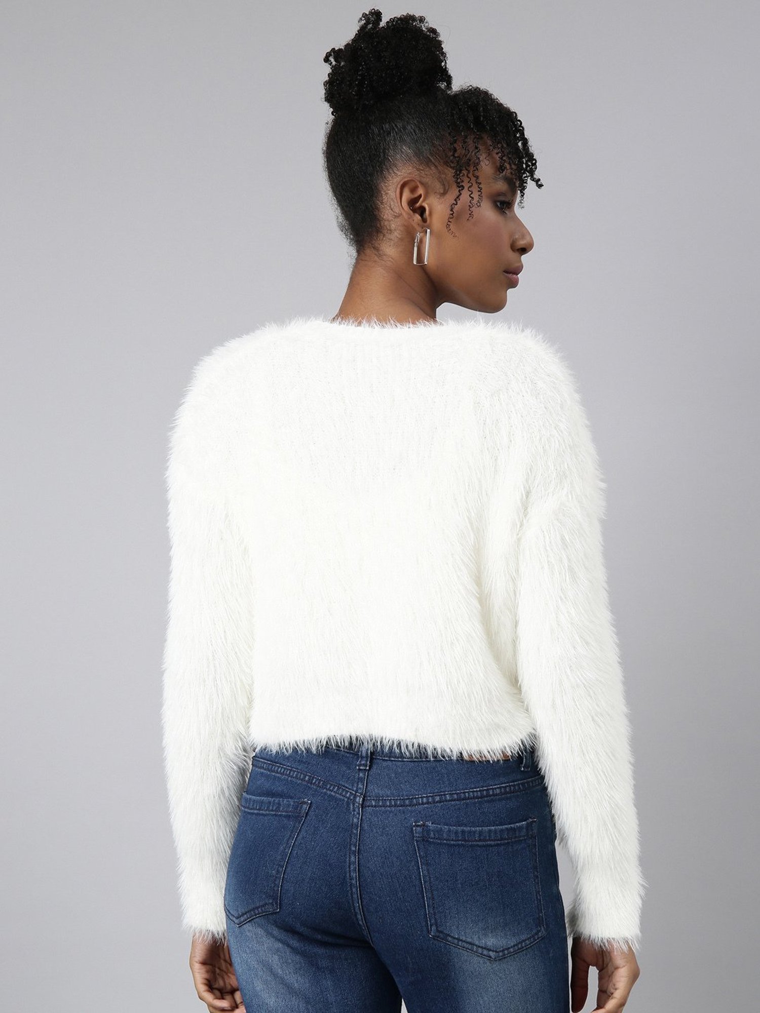 SHOWOFF White Regular Fit Cardigan