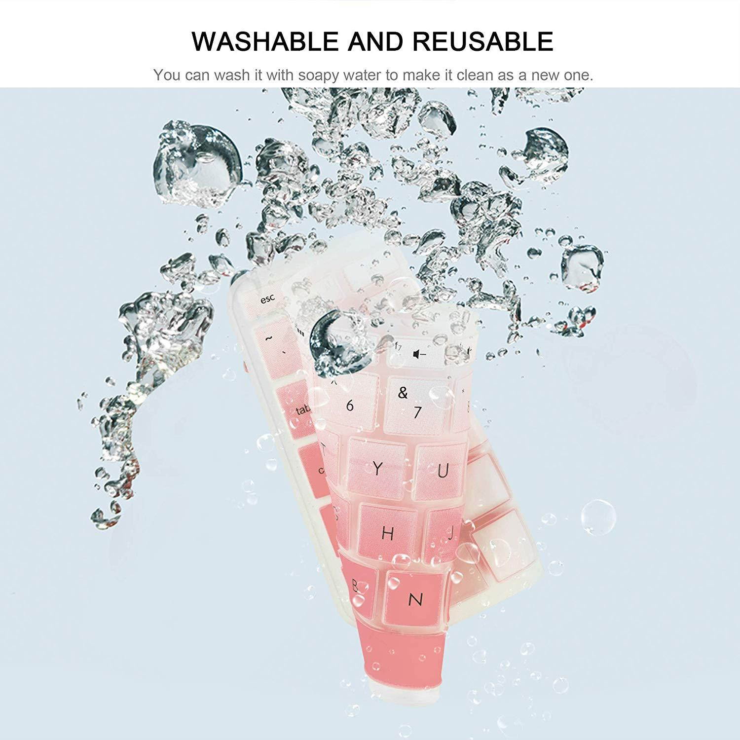 [2Pack] Keyboard Cover Skin for 15.6 HP Pavilion X360 15-BR075NR 15M-BP012DX BP011DX BP111DX BP112DX 15M-BQ021DX BQ121DX, 15-BS020NR 15-BS020WM 15-BS013DX 15-BW011DX, HP Envy 17M (gradualpink)