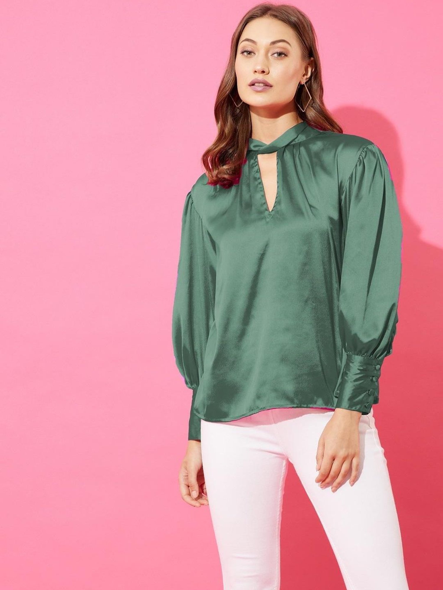 Anvi Be Yourself Green Regular Fit Top