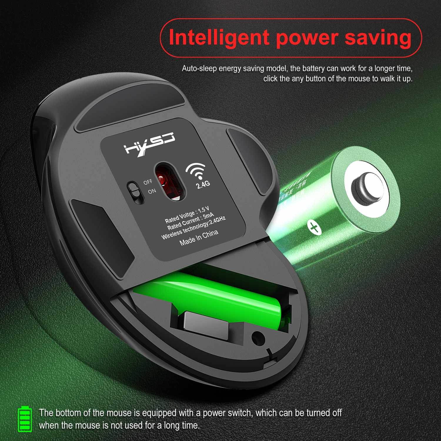 Lejiahong 2.4G USB Wireless Vertical Mouse 6 keys 800/1200/1600 DPI 3 levels DPI Mute Ergonomic Gaming Mouse For Laptop Computer PC