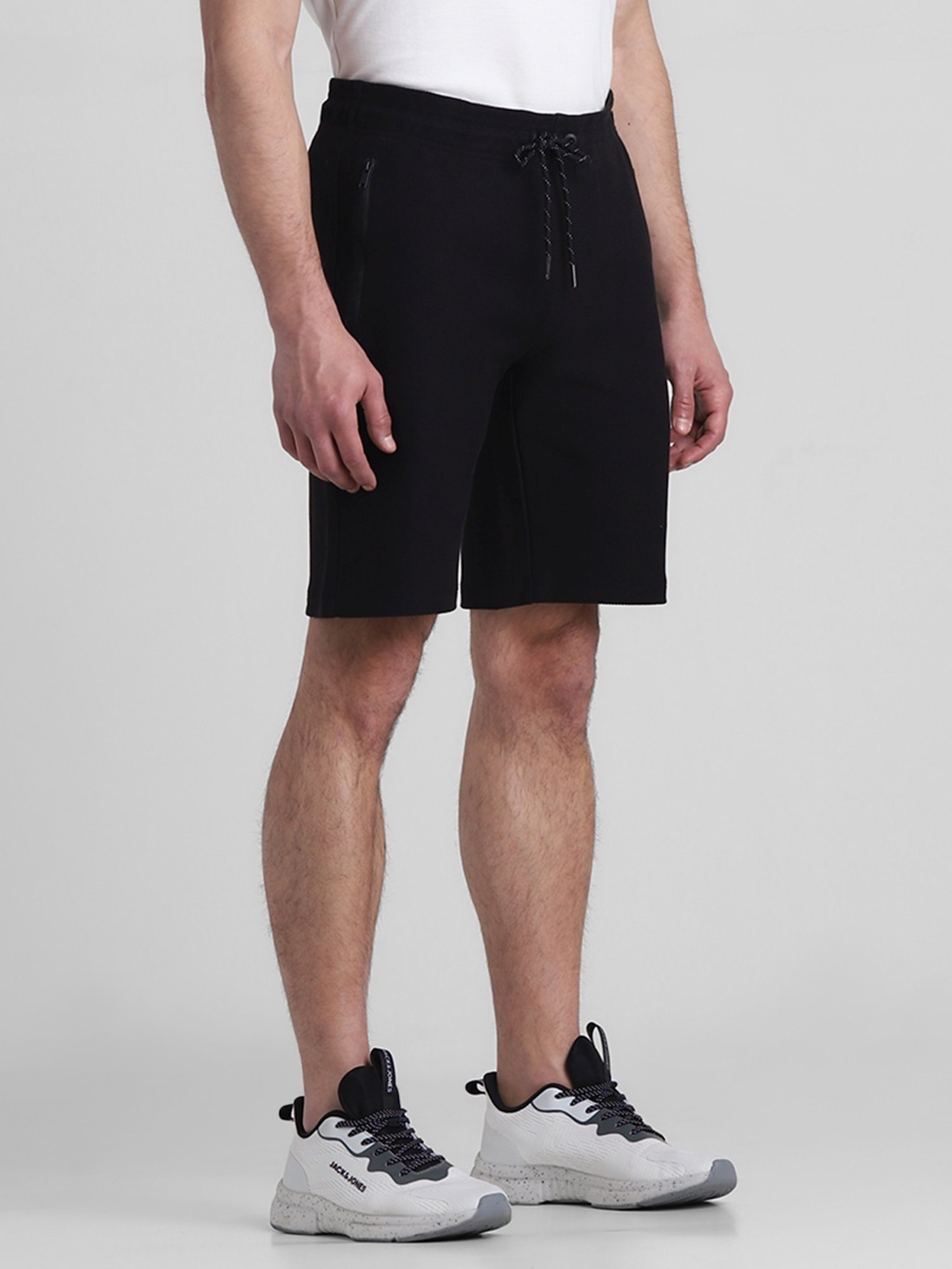 Jack & Jones Jet Black Cotton Regular Fit Shorts