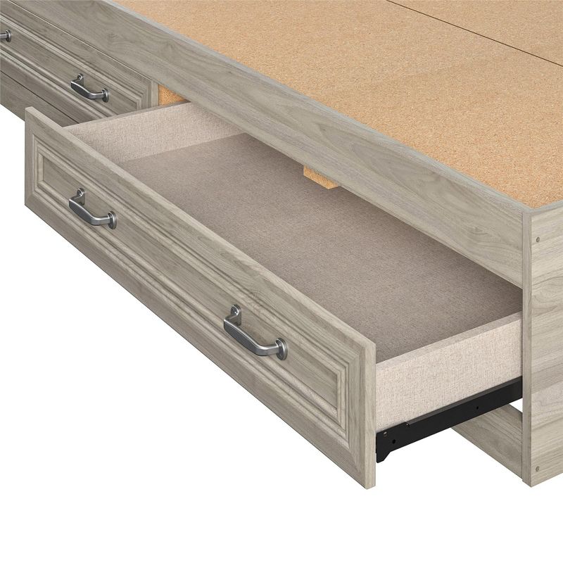 Sierra Ridge Levi Twin Bed with Storage & Twin Headboard, Light Walnut