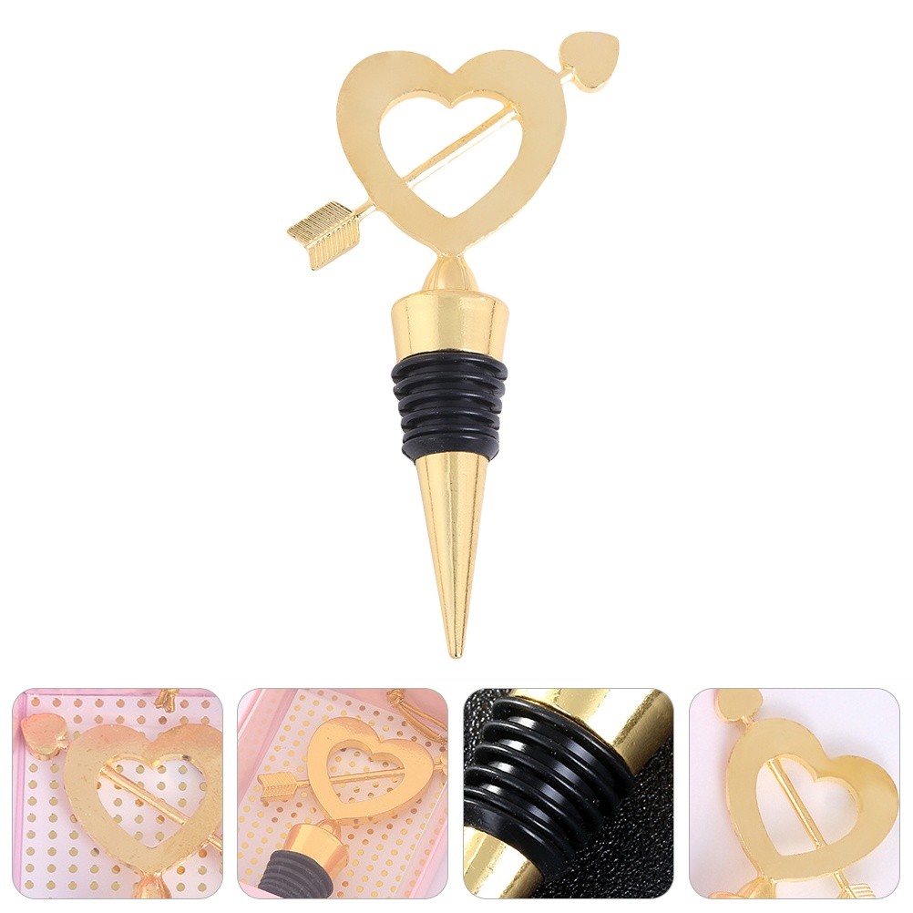1Pc Valentine's Day Metal Heart Shape Wine Bottle Stopper Practical Wedding Gift