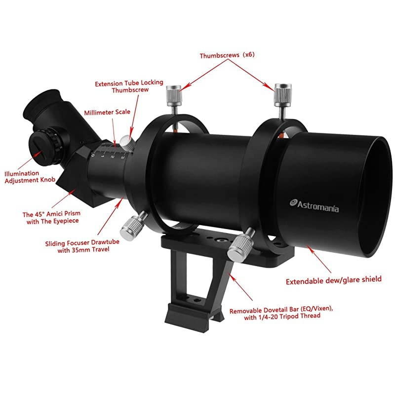 6x30 Finder Scope Black Allowing Many Astronomical Objects to Become Visible to Your Eye