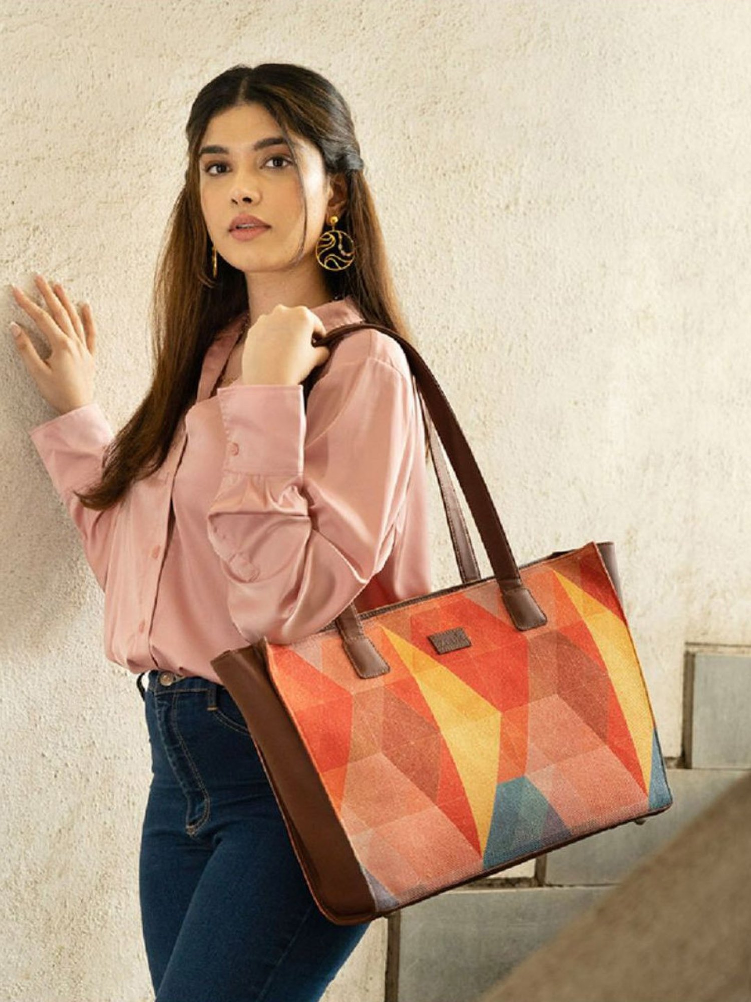 ZOUK Multicolor Printed Large Tote Bag