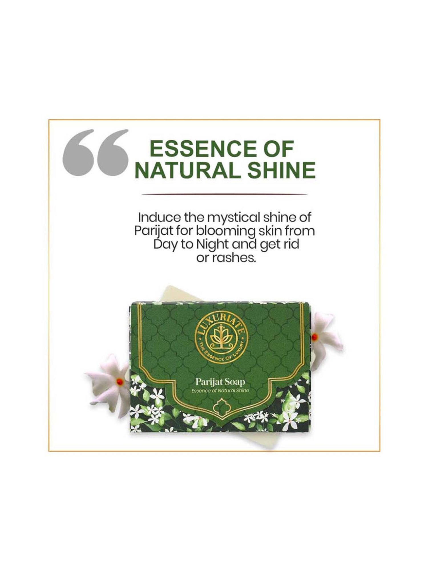 Luxuriate Parijat Essence of Natural Shine Soap Bar Pack of 3 - 375 gm