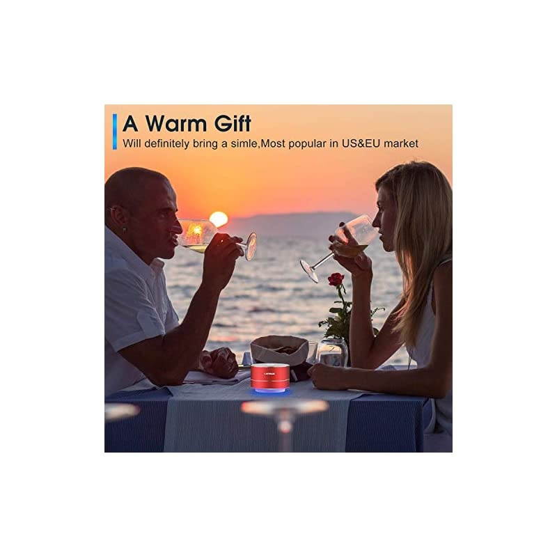 Portable Wireless Bluetooth Speaker with BuiltinMicHandsfree CallAUX LineTF CardHD Sound and Bass for iPhone Ipad Android Smartphone and More Red