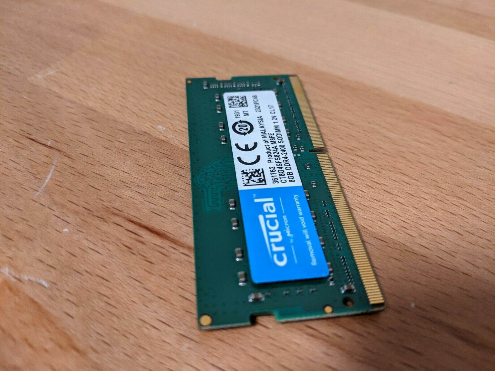 Crucial CT8G4SFS824A.M8FE 8GB 2400Mhz SODIMM 1Rx8 Laptop Memory Ram PC4-19200