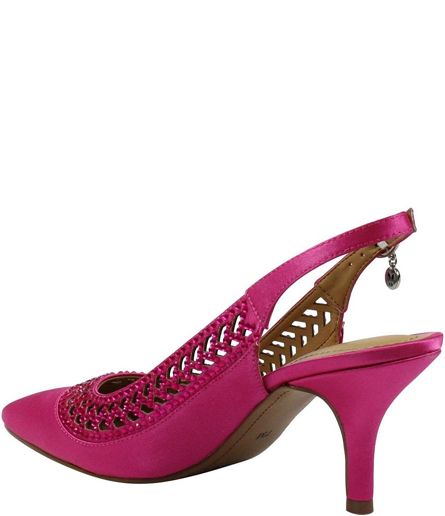 J. Renee Naiara Satin Embellished Slingback Pumps