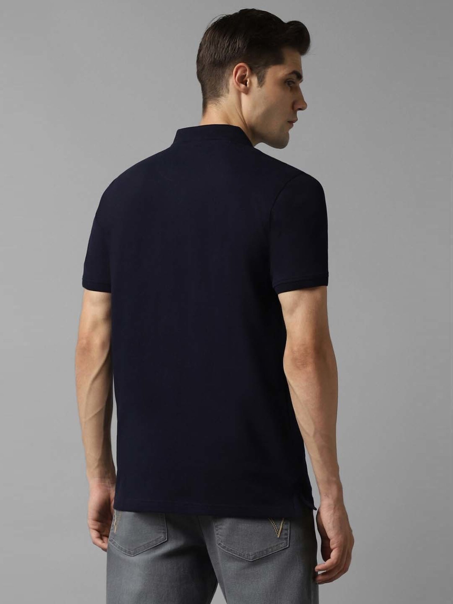 Louis Philippe Navy Slim Fit Polo T-Shirt