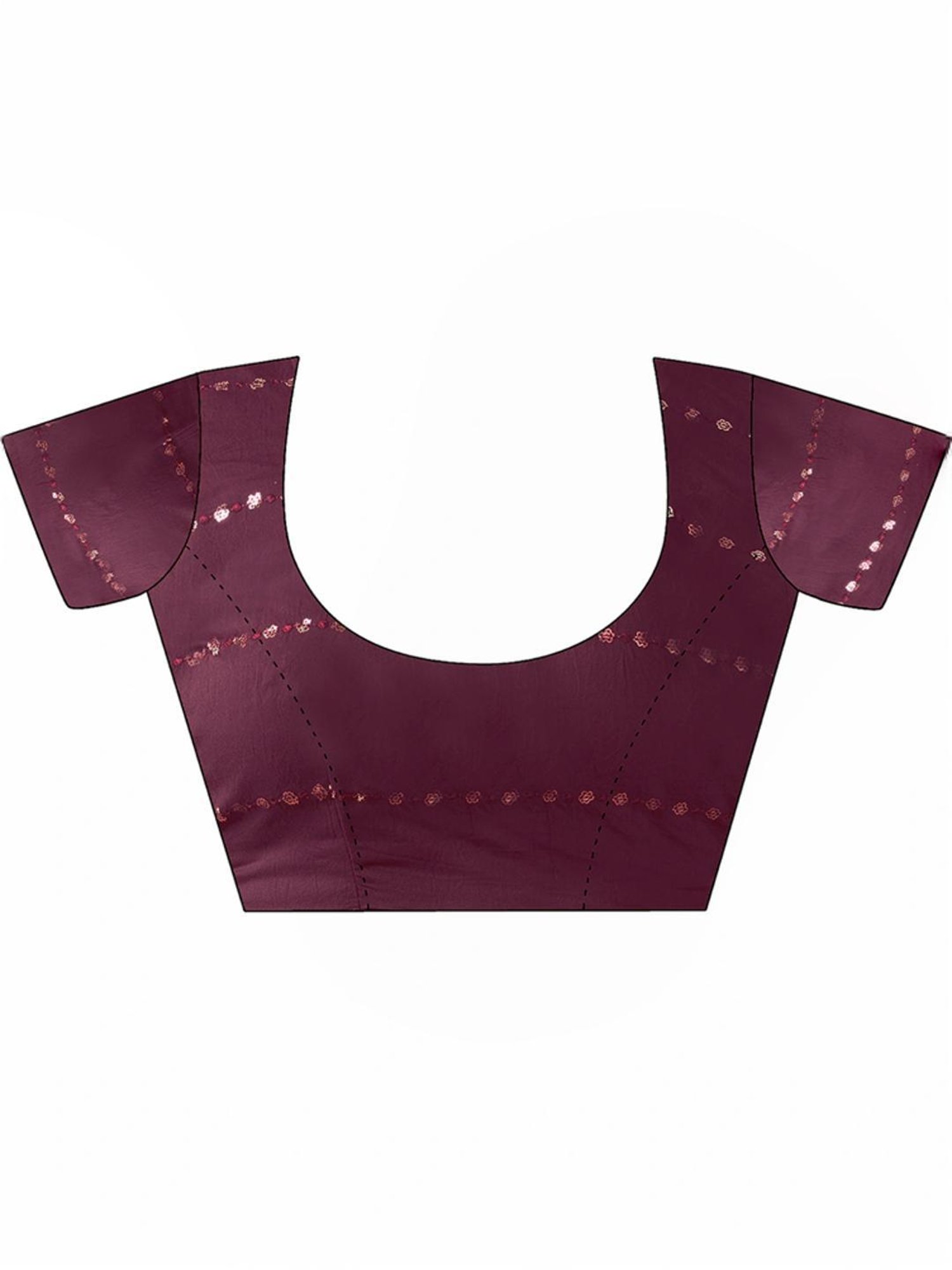 Satrani Brown & Blue Striped Saree With Unstitched Blouse