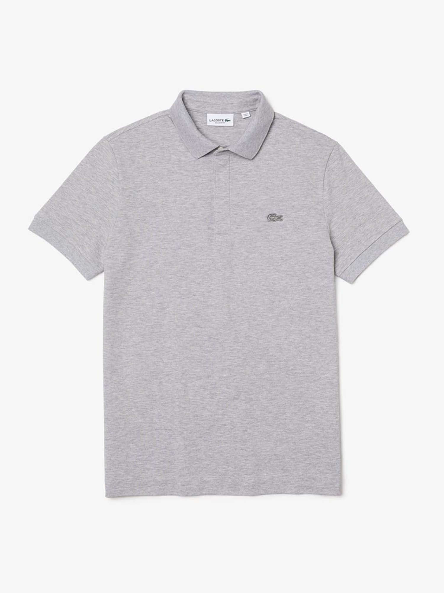 Lacoste Grey Cotton Regular Fit Polo T-Shirt