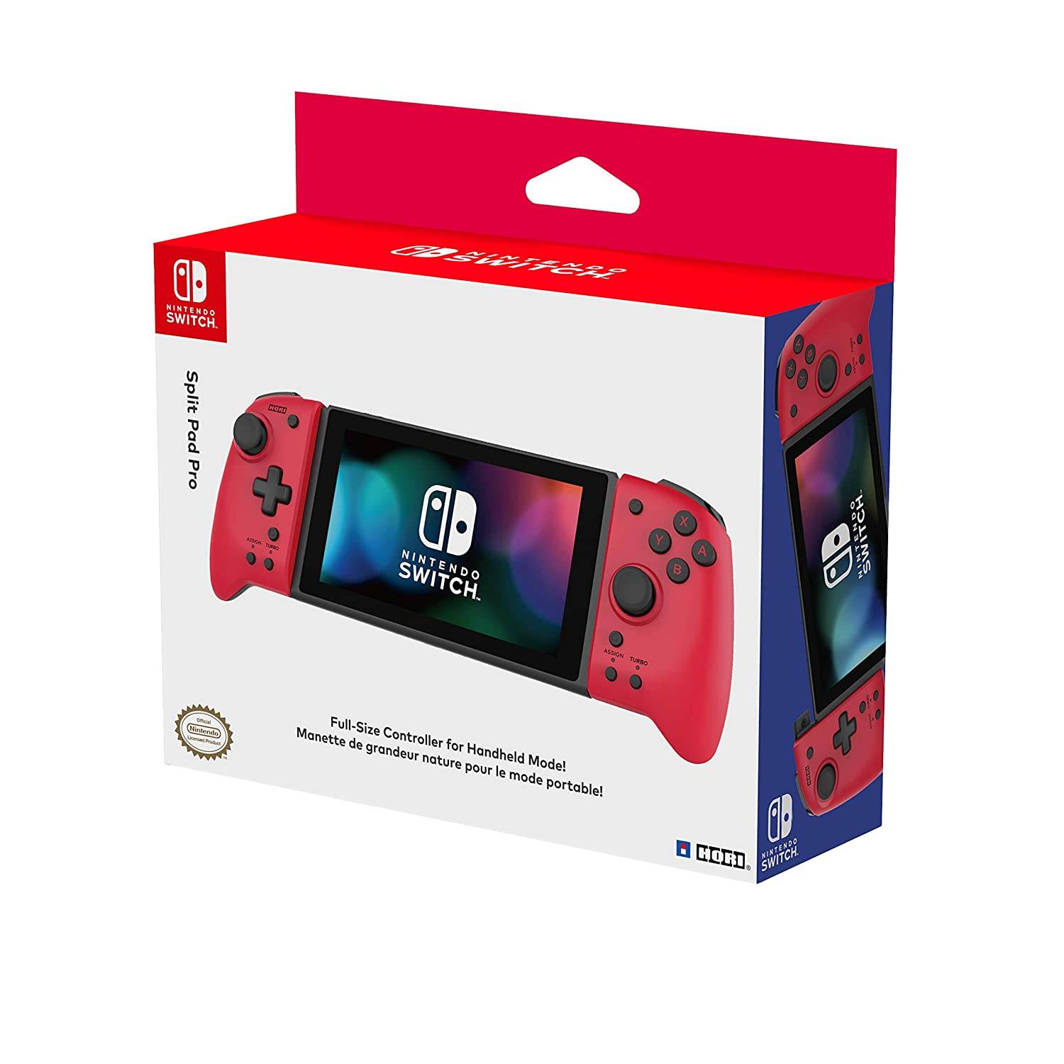 Hori Nintendo Switch Split Pad Pro (Red) Ergonomic Controller for Handheld Mode - Officially Licensed By Nintendo - Nintendo Switch