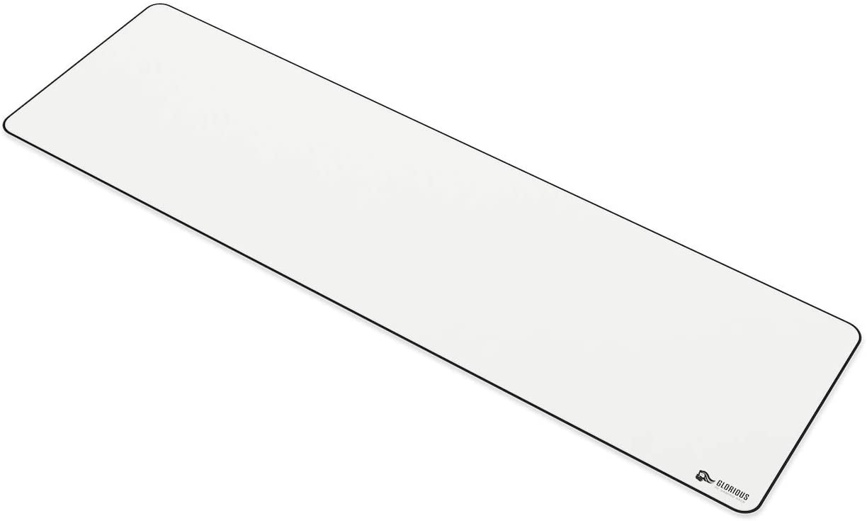 Glorious Extended Gaming Mouse Pad/Mat - Long White Cloth Mousepad, Stitched Edges | 11"x36" (GW-E)