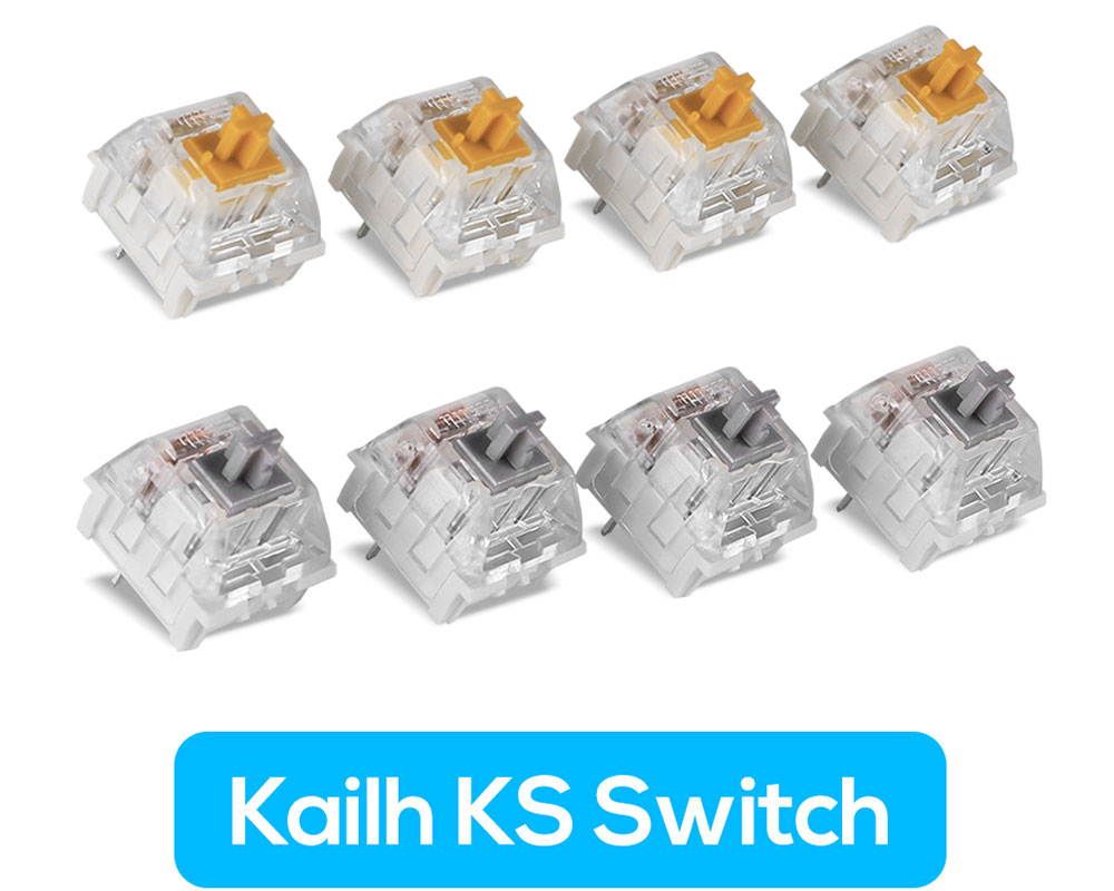 Kailh KS Series Switches Speed Gold Mechanical 3 PIN RGB DIY Switch Operating Life 70,000,000 Cycles(Kailh Speed Gold 10 PCS) (Multiple)