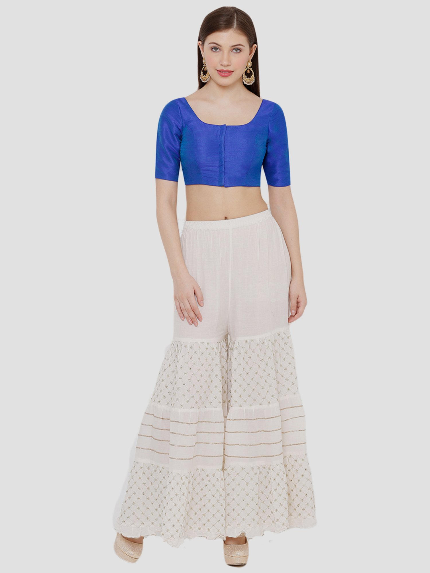 Salwar Studio Royal Blue Regular Fit Blouse