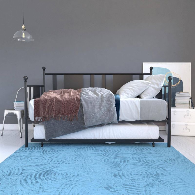 Twin Lisa Contemporary Metal Bed Black - Room & Joy