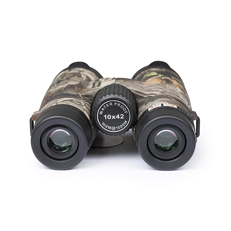 BPRO Wild 10x42 Binoculars Hunting Camo Outdoors Bird Watching HD Professional Binoculars for Bird Watching Travel Sports with Phone Mount Strap Carrying Bag