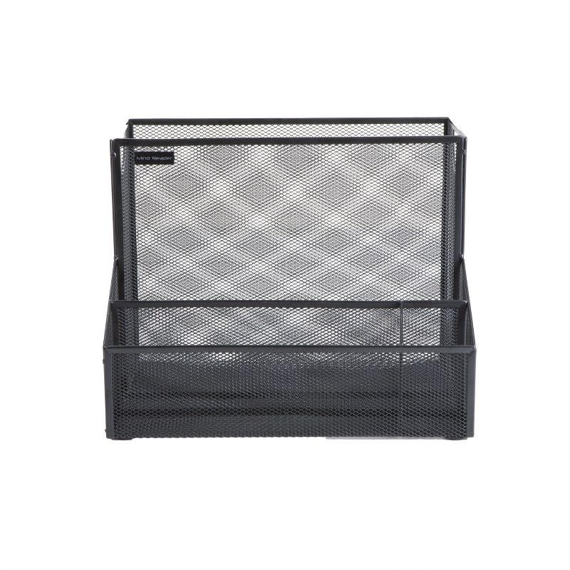 Mind Reader Metal Mesh Large File Organizer Storage Basket, Black