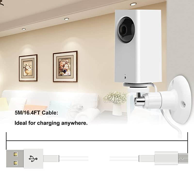 Power Extension Cable for Wyze Cam PanWyzeCamKasa CamYI Dome Home CameraFurbo DogNest CamOculus GoDurable Charging and Data Sync Cord for Home Security Camera