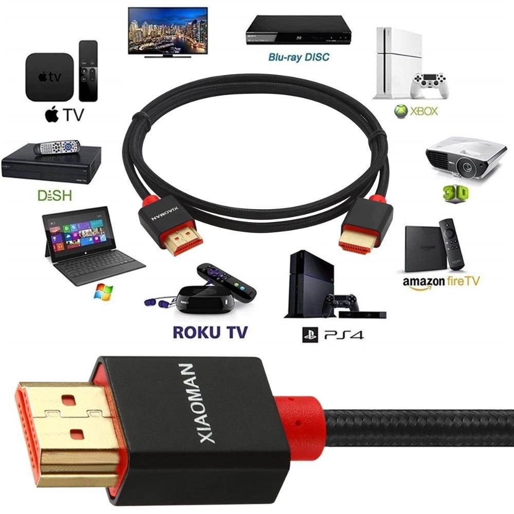 HDMI Cable 2.0 4K HDMI to HDMI Adapter Video Game Cable for Xiaomi Projector Nintend Switch Splitter Smart TV Box PS4 Computer