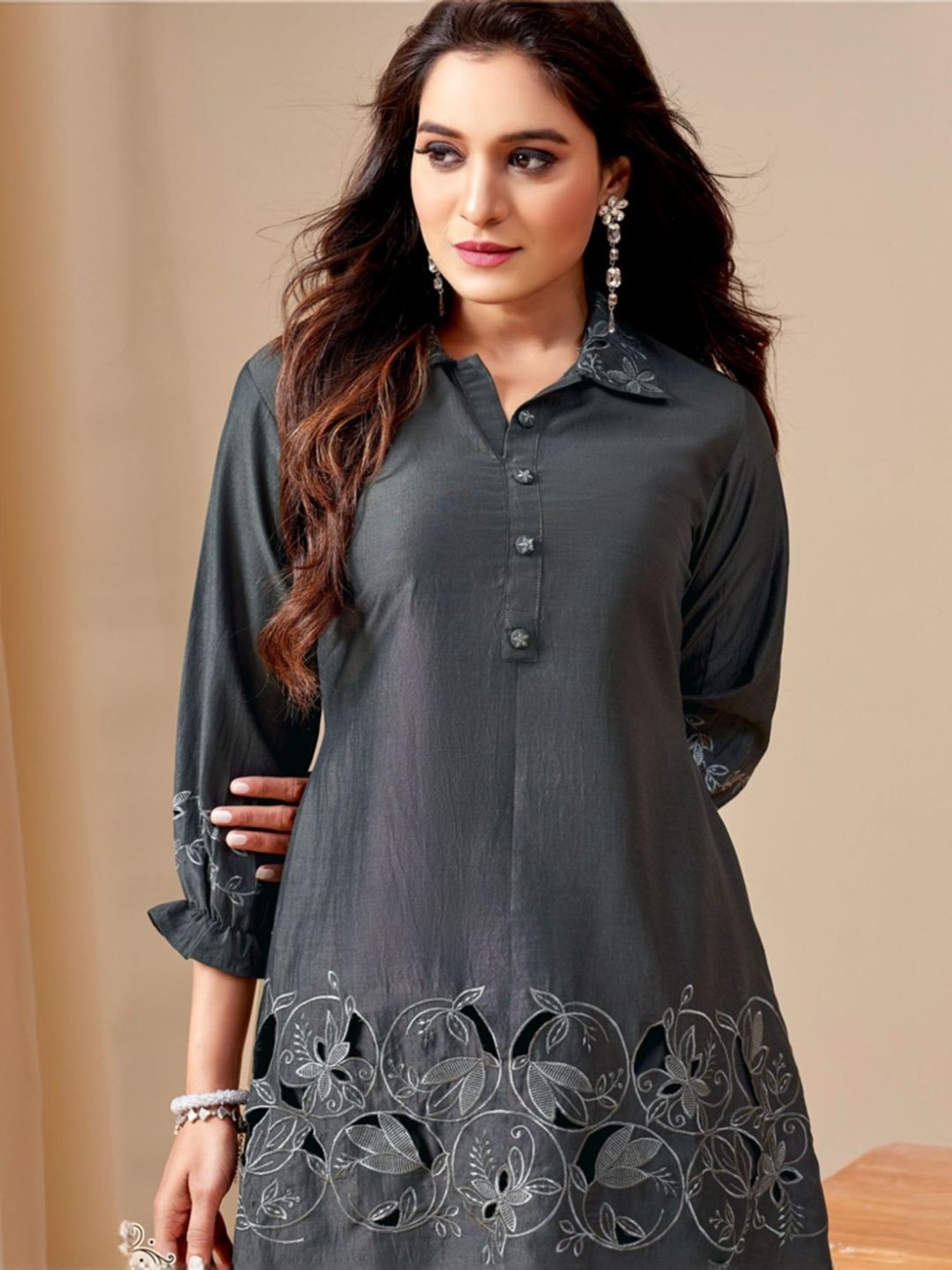 Autumnlane Katrina Charcoal Tunic with Pant Co-ord Set