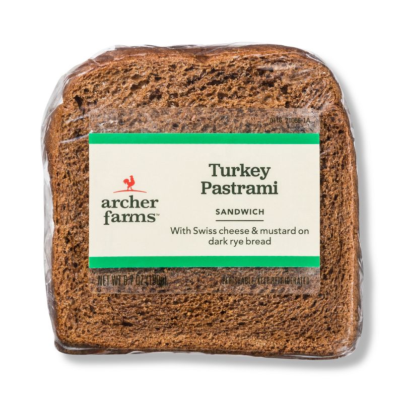 Turkey Pastrami on Rye Sandwich - 6.7oz - Archer Farms™